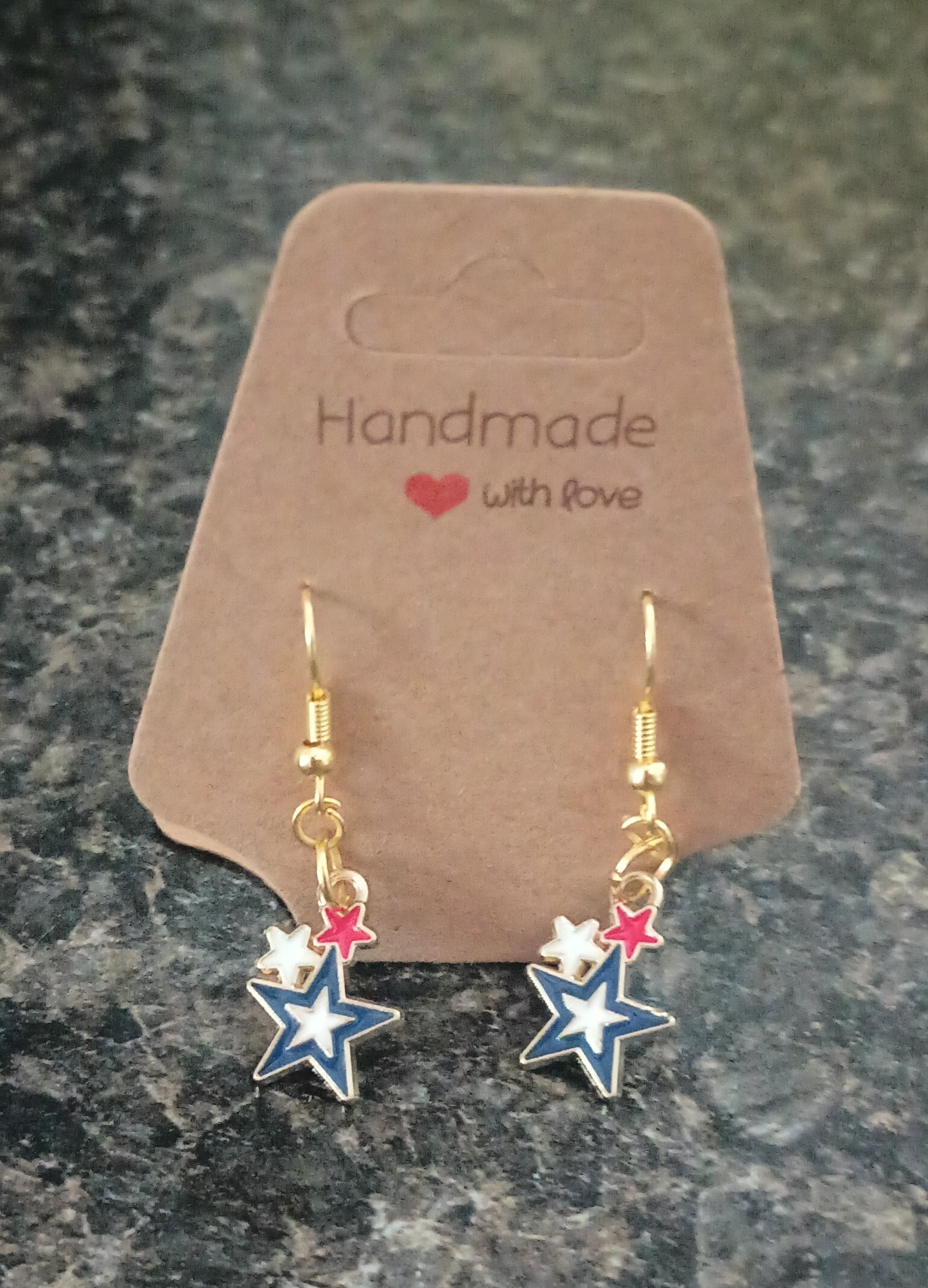 Red, White, & Blue star earrings