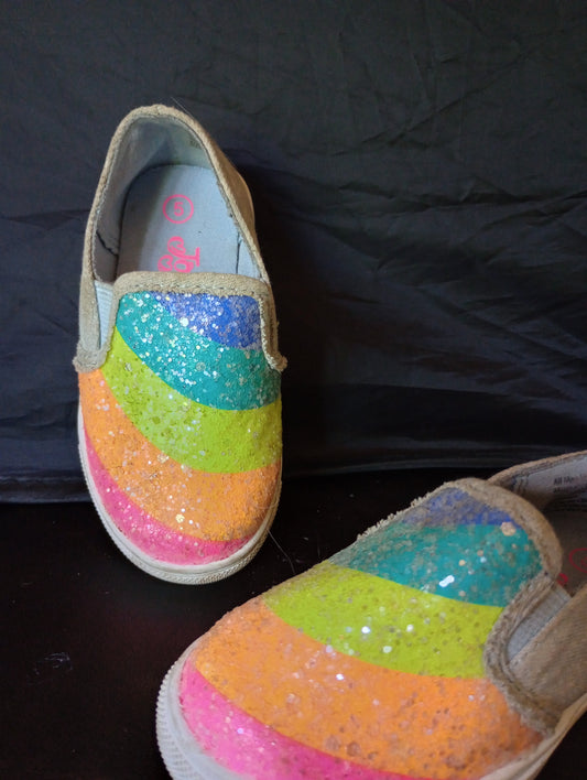 Rainbow slip on shoe